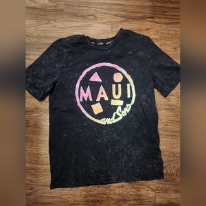 Maui and Sons Black T-Shirt with Colorful Logo